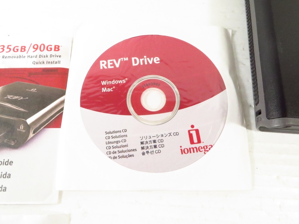 Iomega REV USB External USB 2.0 Zip Hard Disk Drive w/ AC Adapter and Software