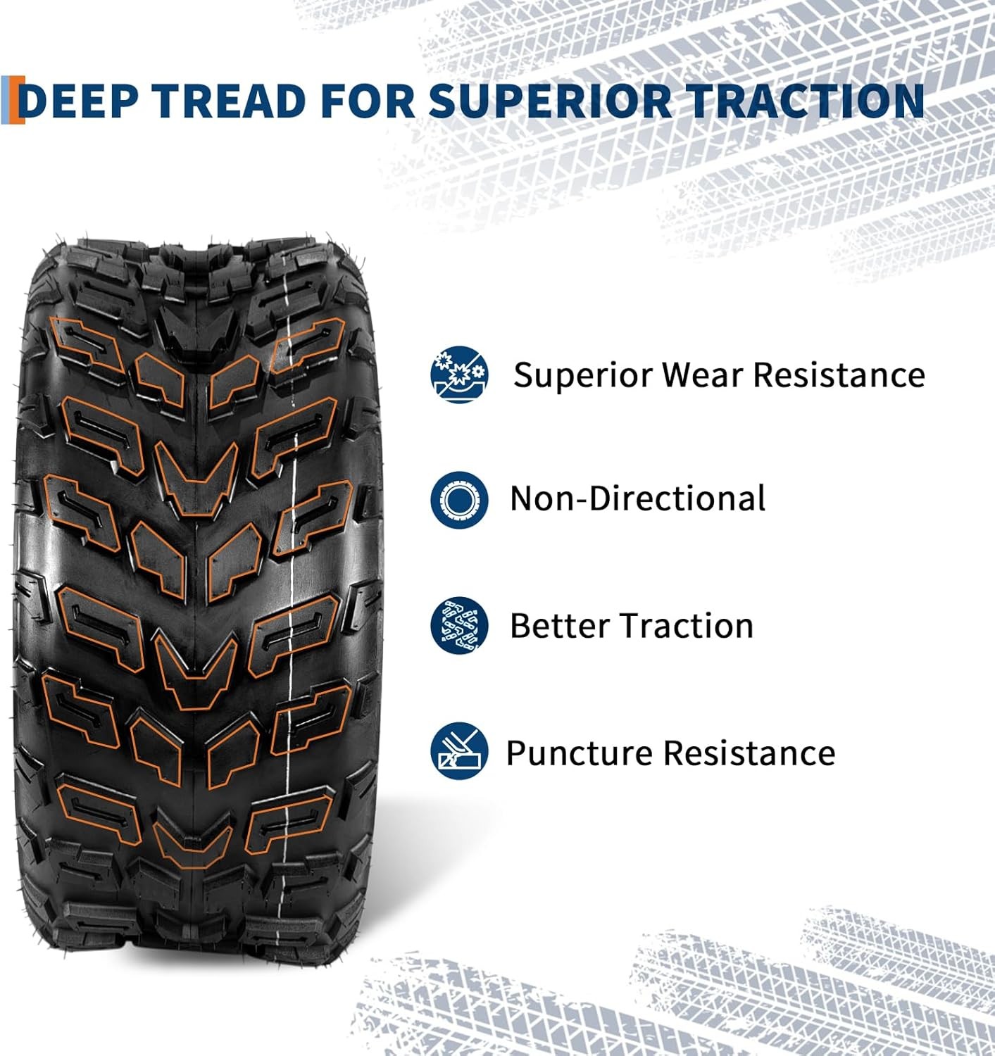 2 Pack 22x10-10 ATV UTV Tires 22x10x10 22 10 10 All Terrain Tires 6PR Tubeless
