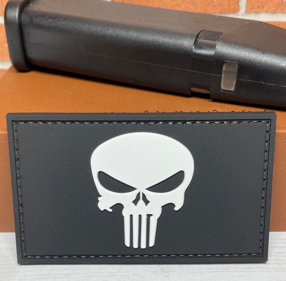 Punisher PVC Patch - Tactical Morale Skull Patch - Punisher Patch Hook Backed