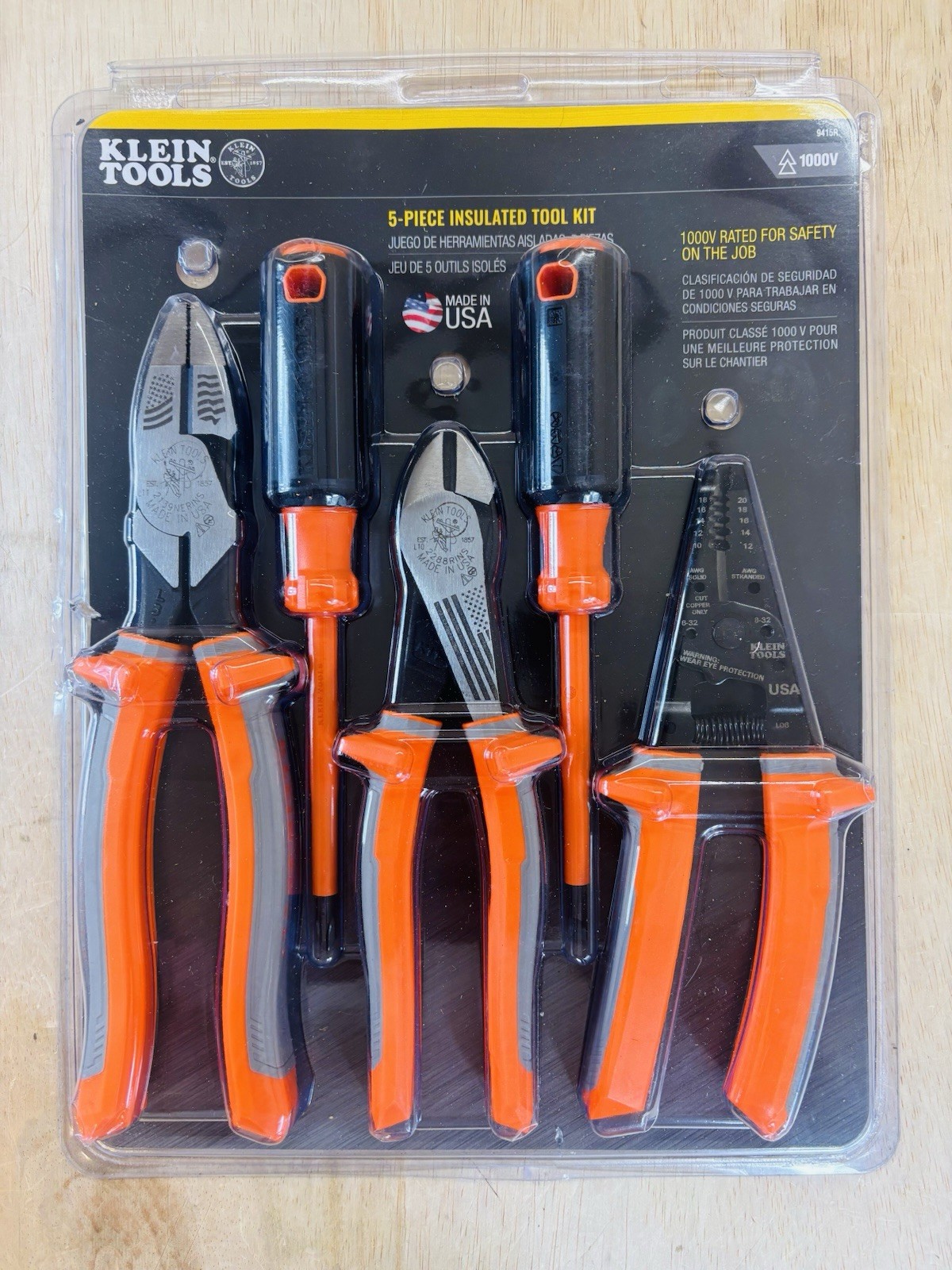 New Klein Tools 1000V 5-Piece Insulated Tool Kit Rated For Safety