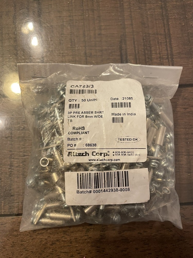 Altech Terminal Block 3 Pole Jumper CA723/3 (50 Pack)