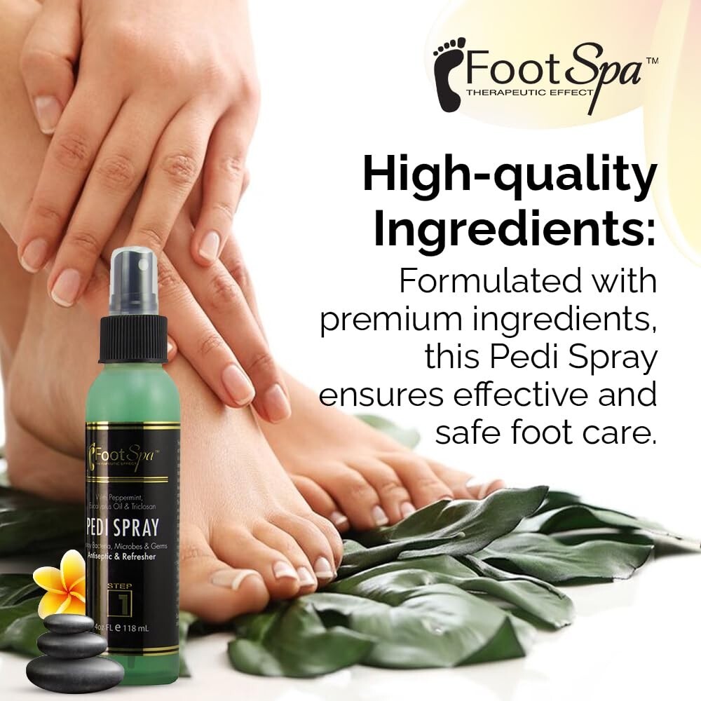 Foot Spa Pedi Spray Antiseptic, Mint & Eucalyptus 4oz