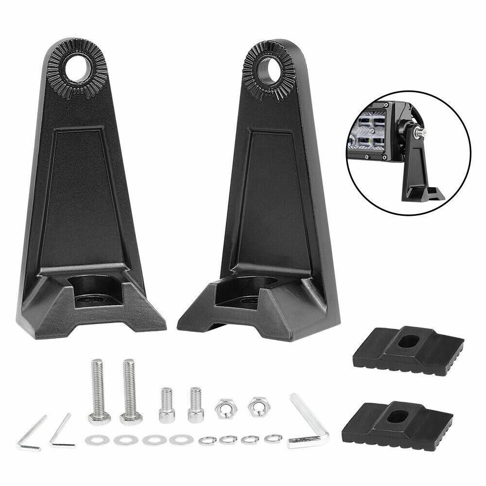 Side Mounting Bracket LED Light Bar Kit Universal Rubber Pad Brackets 2Pcs