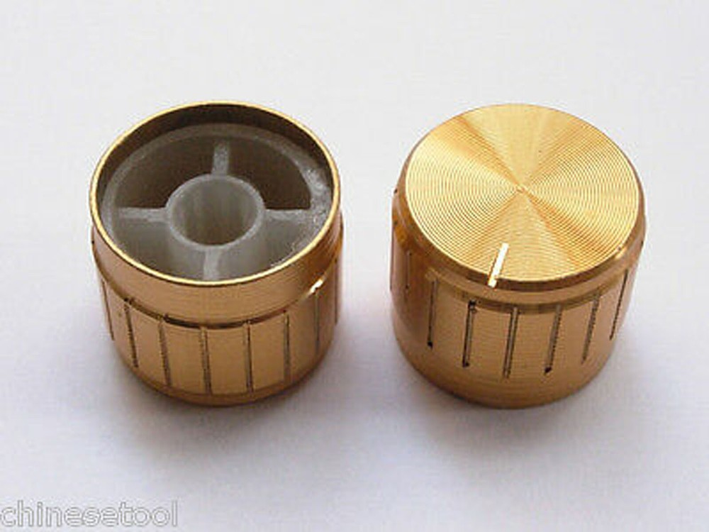 12pcs Aluminum Gold Knobs VOLUME TONE CONTROL KNOB 17mmX21mm