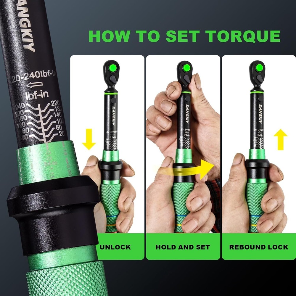 Durable Chrome Vanadium Dual-Direction Torque Wrench with Ergonomic Design