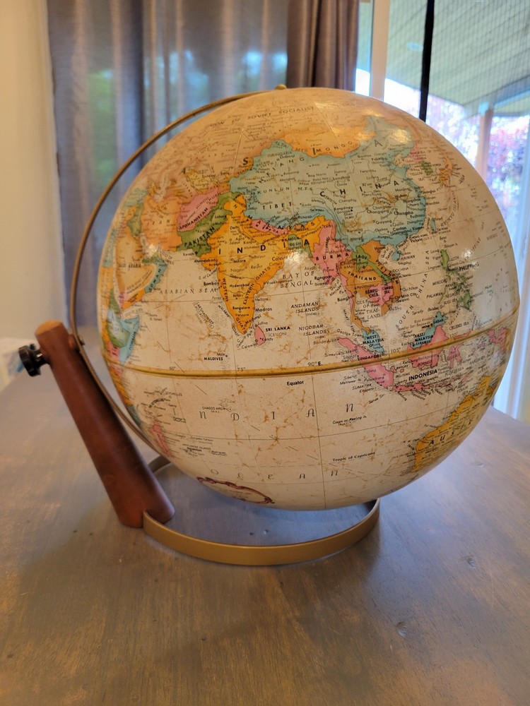 Mid Century Modern Replogle 16 Inch World Globe