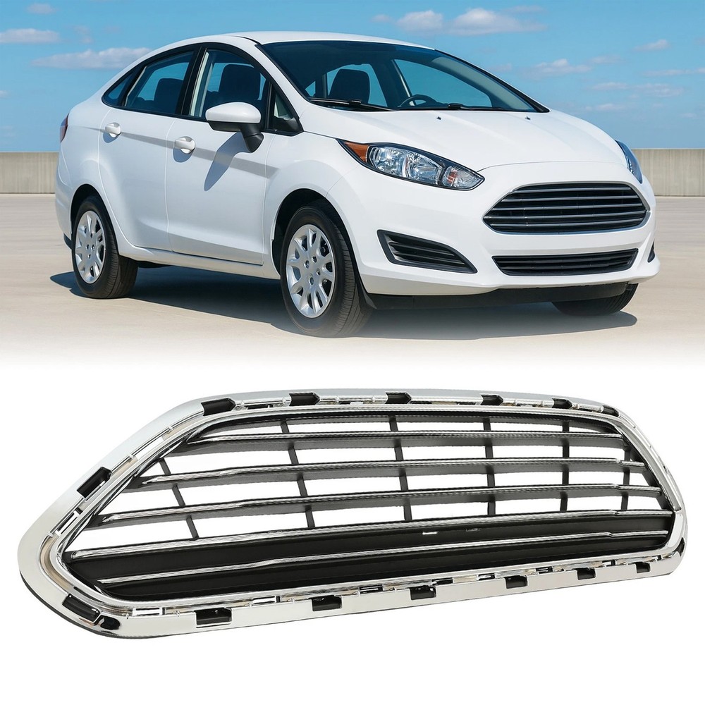 Chrome Front Bumper Upper Grille Grill For Ford Fiesta 4DR 2014-2019