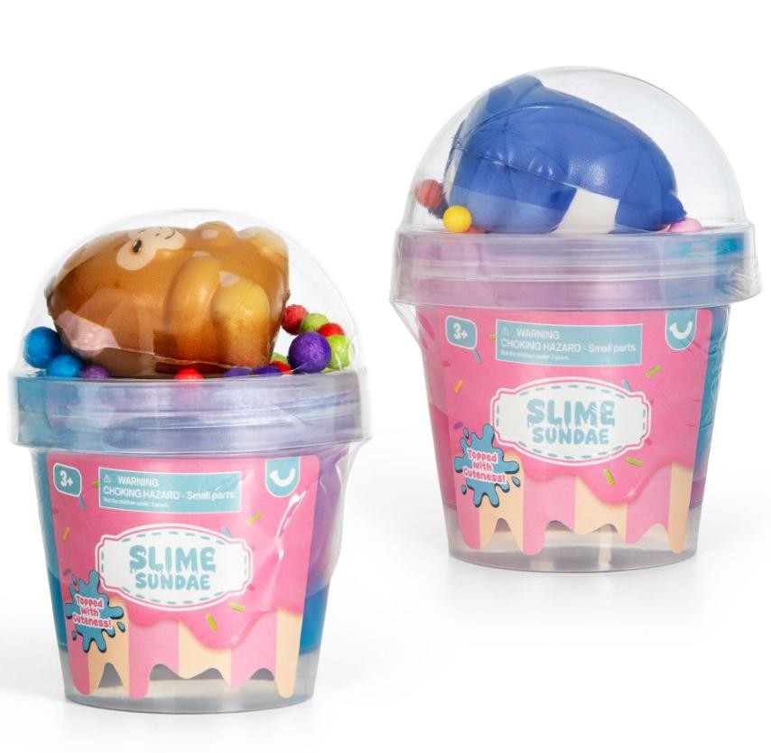 Keycraft Slime Sundae with assorted animals, 2 PACK