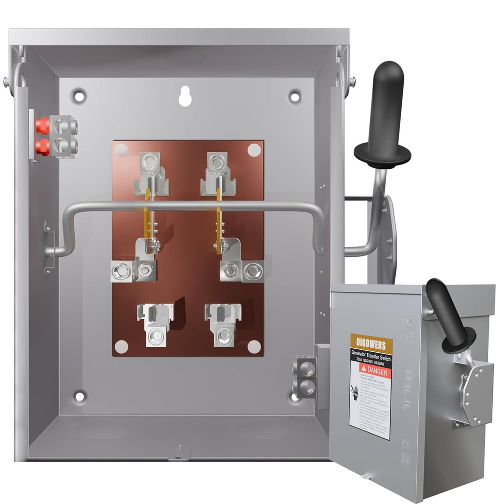 Upgraded 200 Amp Generator Transfer Switch, Manual Transfer Switch 2 Pole 4 Wire