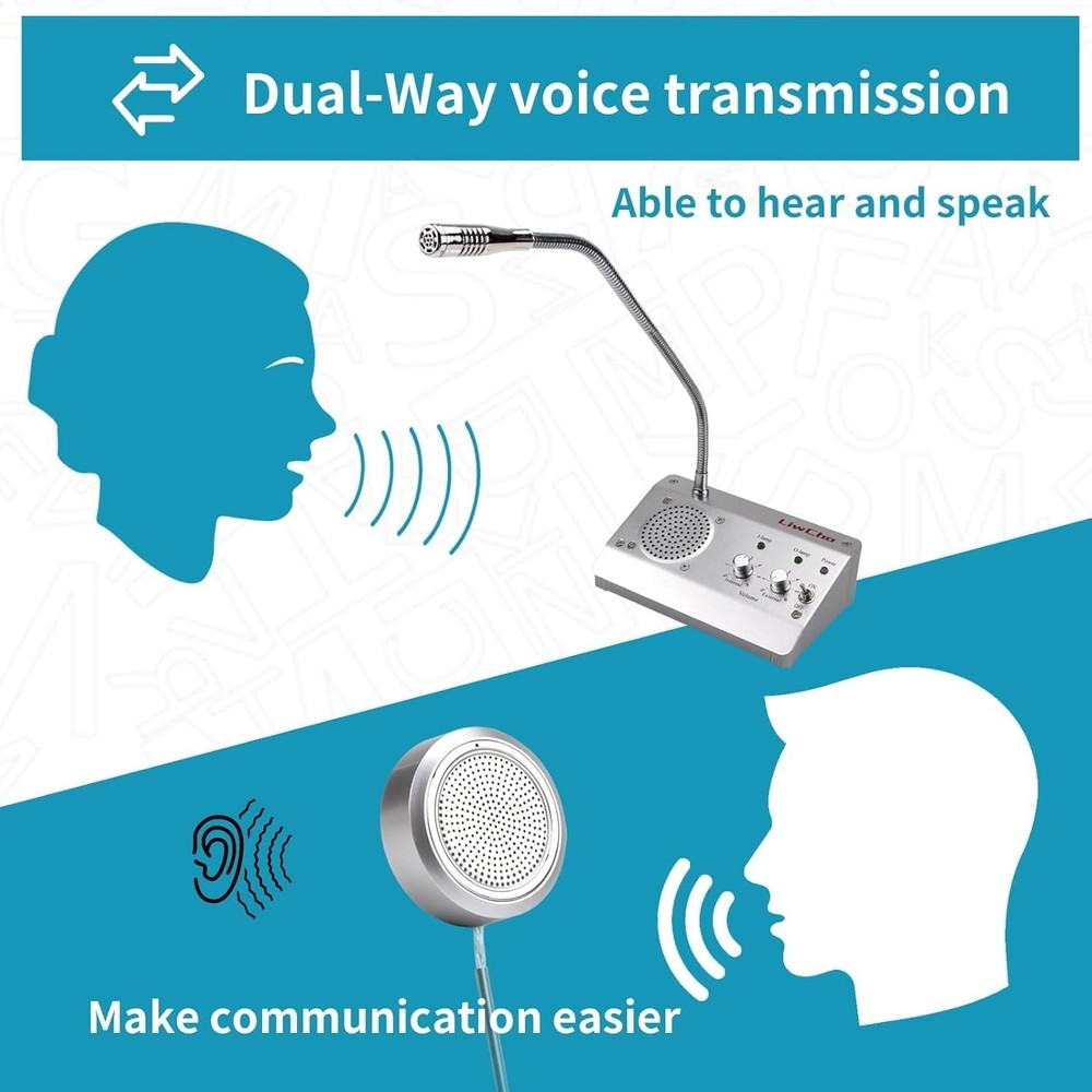 Intercom System Two Way Window Microphone Speaker for Bank Hospital Office