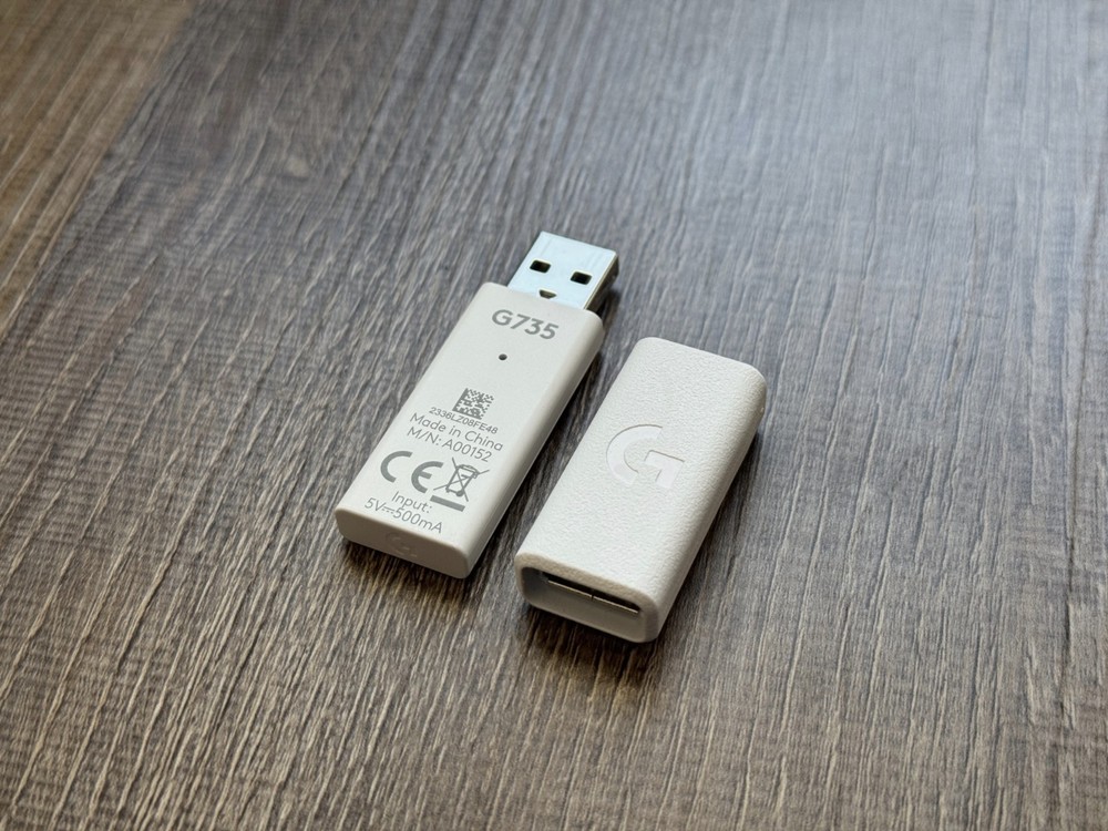 G735 Wireless Gaming Headset USB Dongle with Extender - White