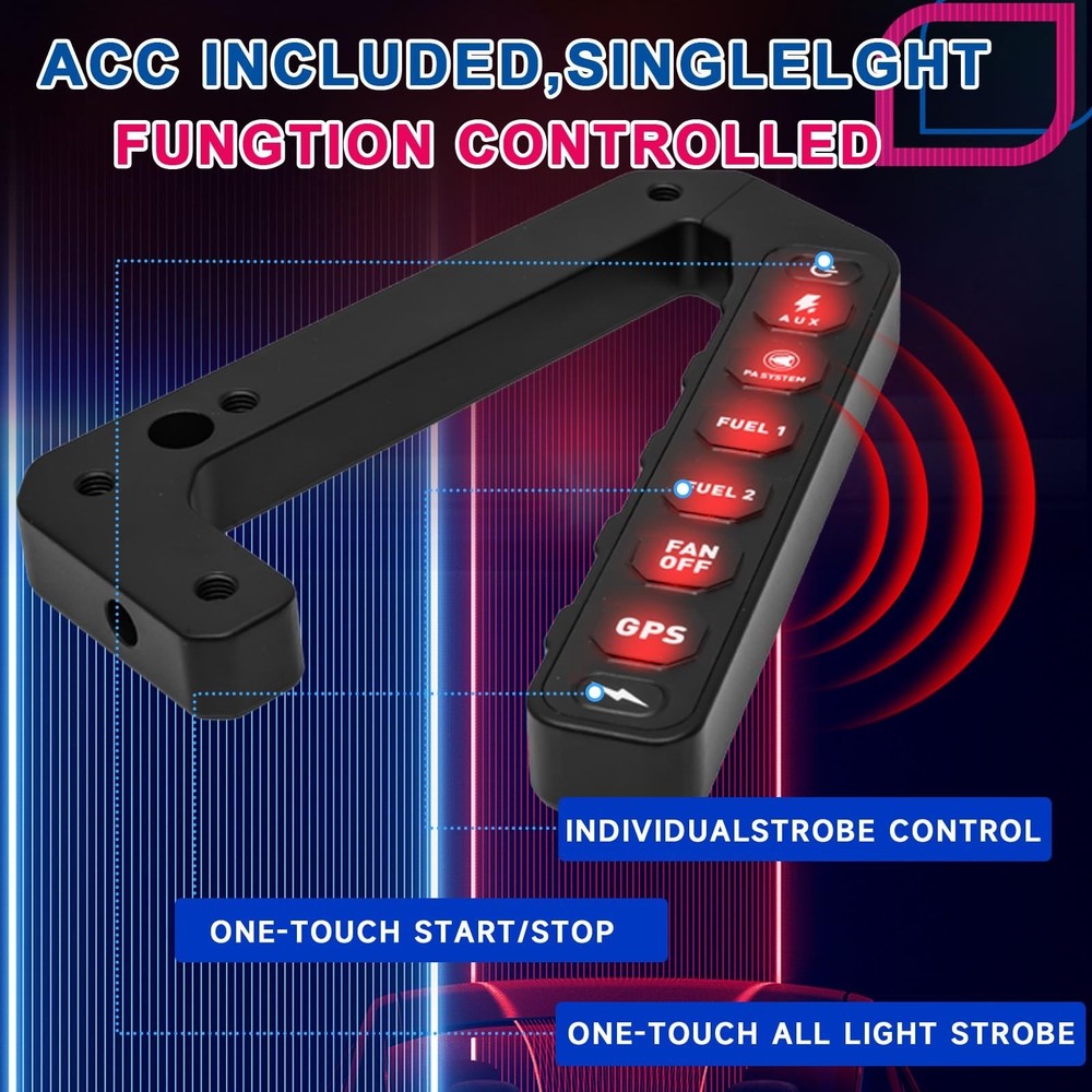 Handle Switch Panel Compatible with Jeep Wrangler JK 2007-2017 | No-Drill Plu...