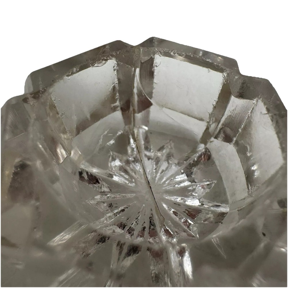 Antique 3 EAPG Notched Panel Hexagonal Open Salt Cellars Dips