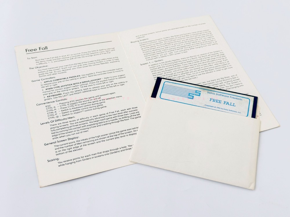 Free Fall - Sirius Software - 1982 / Apple II