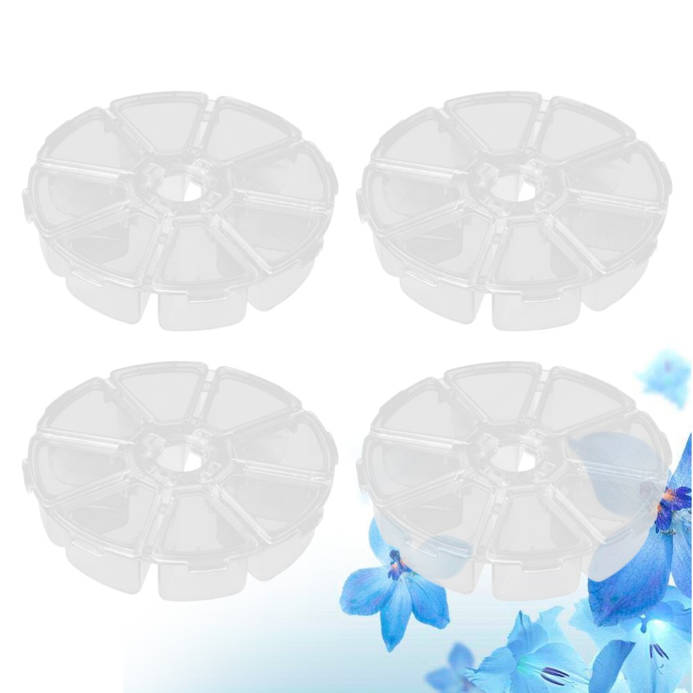 4 PCS Plastic Organiser Box Container with Dividers Earring Storage