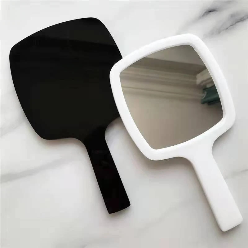Eyelash Extension Handheld Makeup Mirror Square Makeup Vanity Mirror With Handle