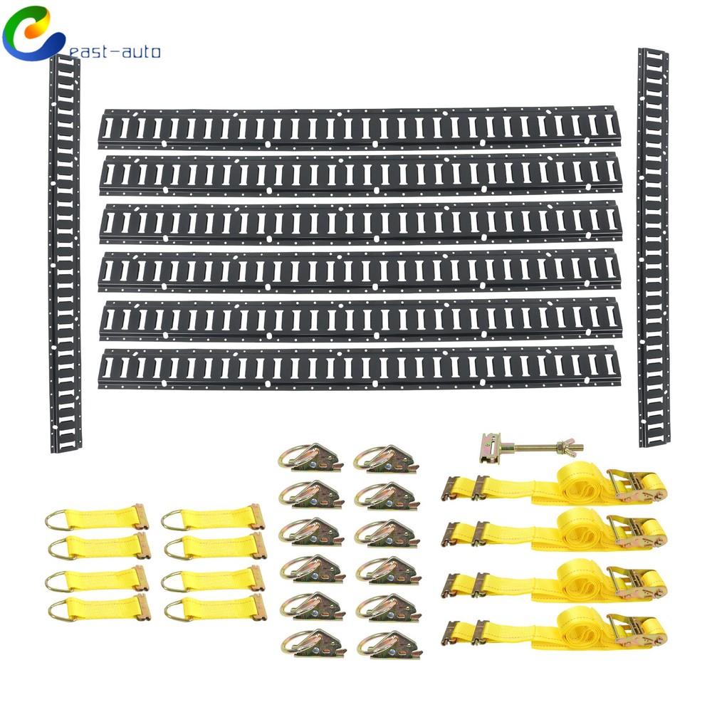 Metal Black 33 Pack 60" E Track Rail Sections With Mounting Hardware For Trucks