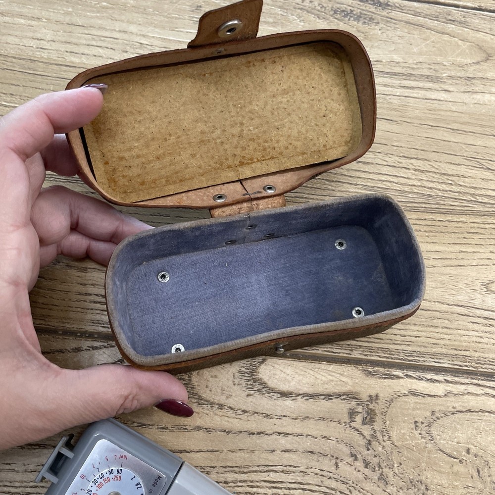 Zeiss Ikon Ikoblitz 5 Flash Unit With Brown Case Made Germany Vtg *untested*