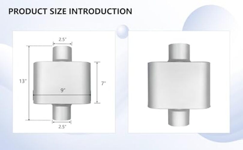 Performance Universal Aluminized Steel Single Chamber Muffler 2-Pack, 2.5IN