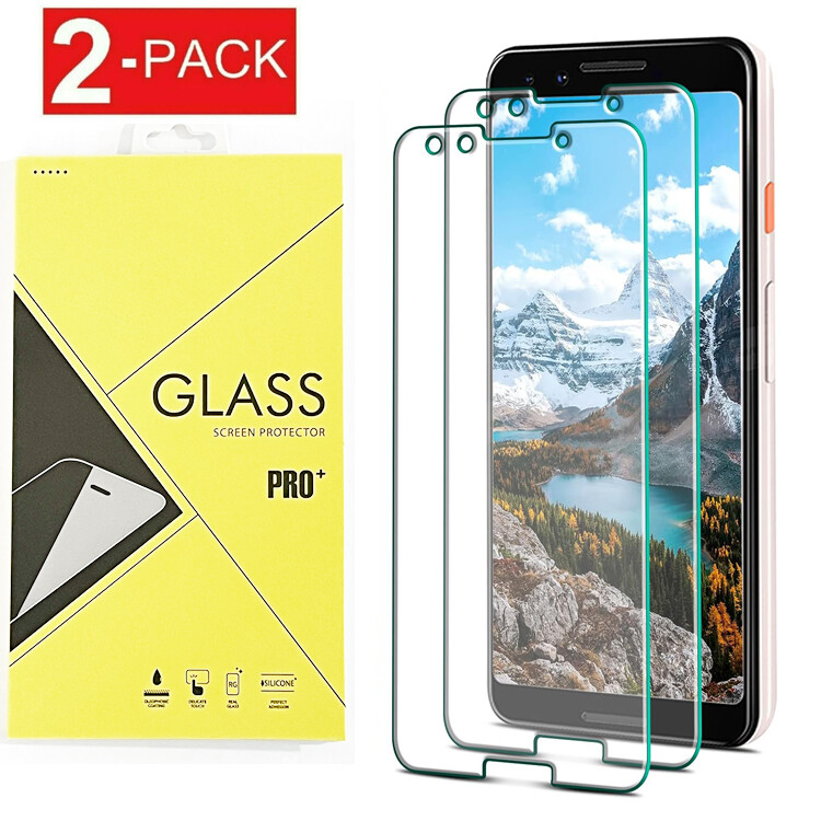 2 Pack Tempered Glass Screen Protector For Google Pixel 3 /  Pixel 3 XL