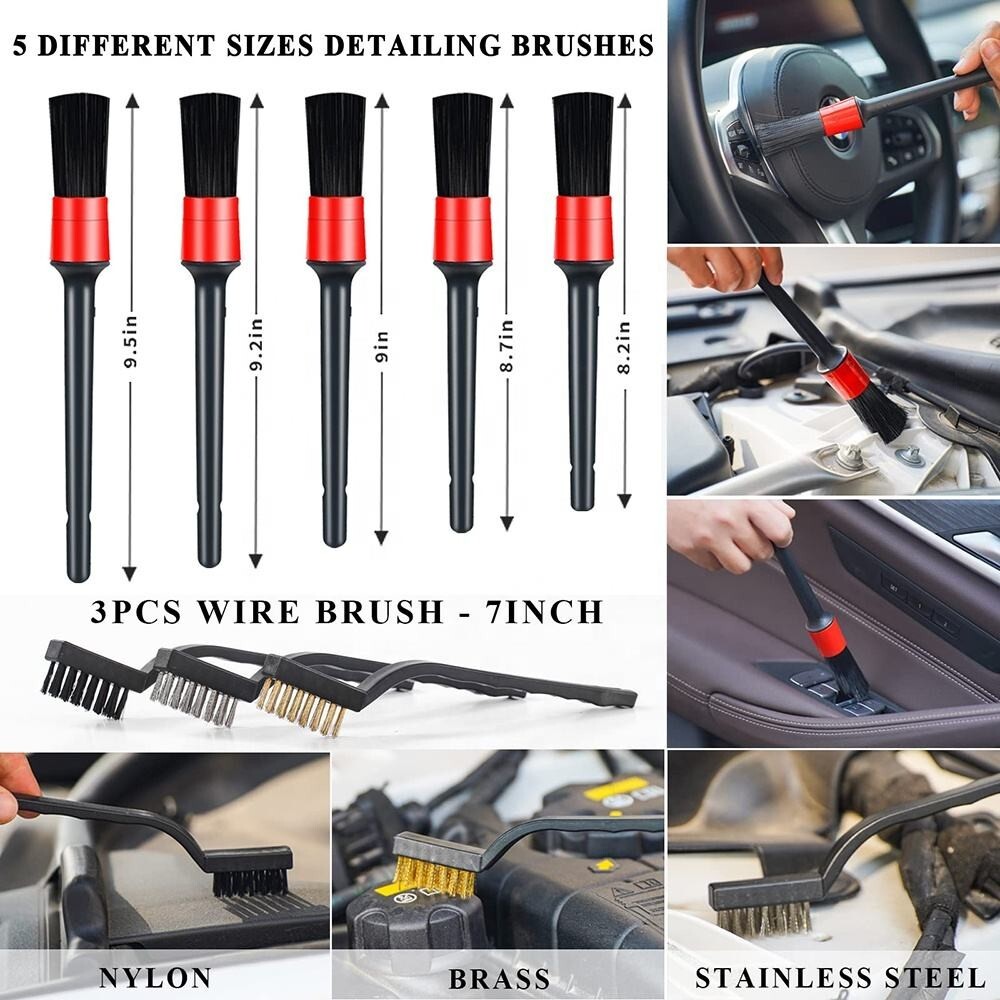 22 PC Car Detailing Kit with Box - All Detailing Tools including Brushes