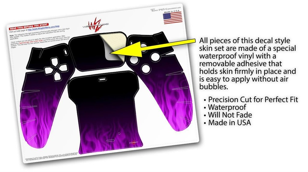Skin Sony PS5 Controller Fire Purple