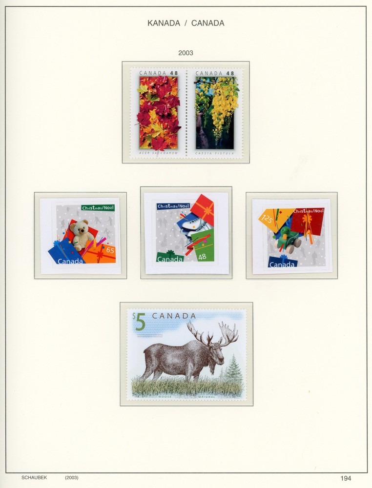 Canada 2000-2004 Virtually Complete Mint XF OG NH on Schaubek Hingeless Pages