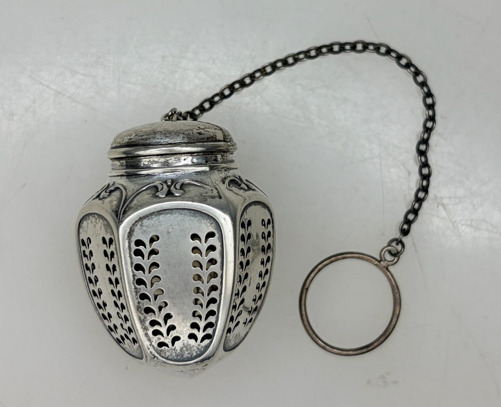 Antique James E Blake Sterling Silver Tea Ball Infuser  - 96349