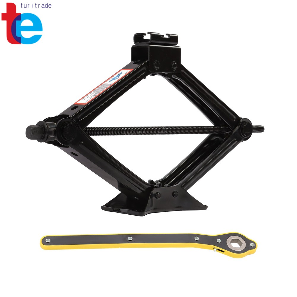 Scissor Jack 2.5 Tons 5 511 lbs Capacity with Ratchet Handle Effort Saving