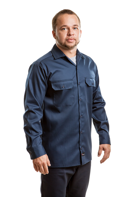 Work Shirt Men's Navy Khaki Conqueror Mechanic Uniform Long Short Sleeve Button