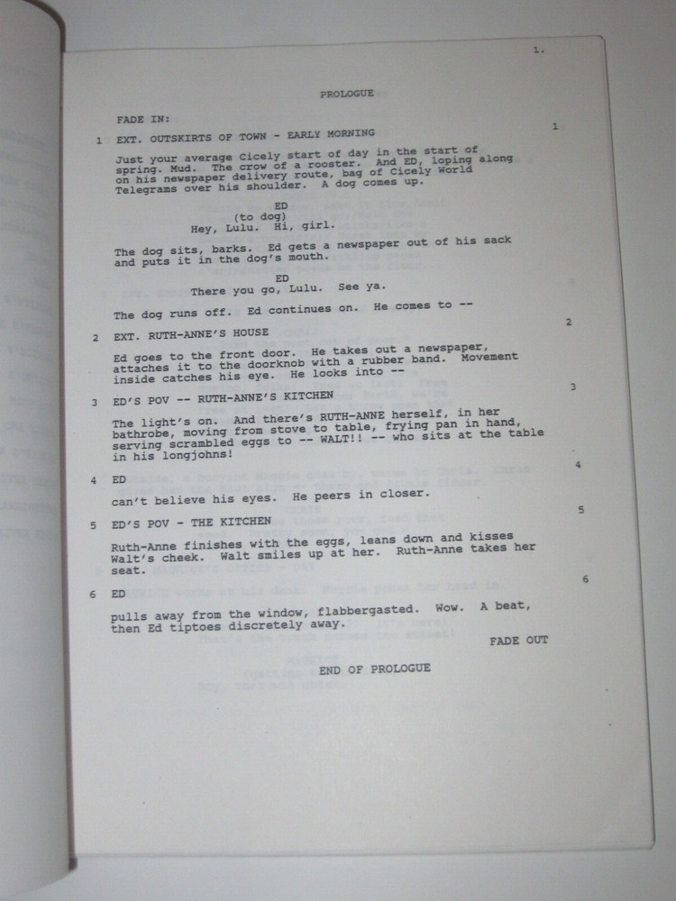 NORTHERN EXPOSURE ORIGINAL SCRIPT FOR "A WING AND A PRAYER" FINAL DRAFT SEASON 5