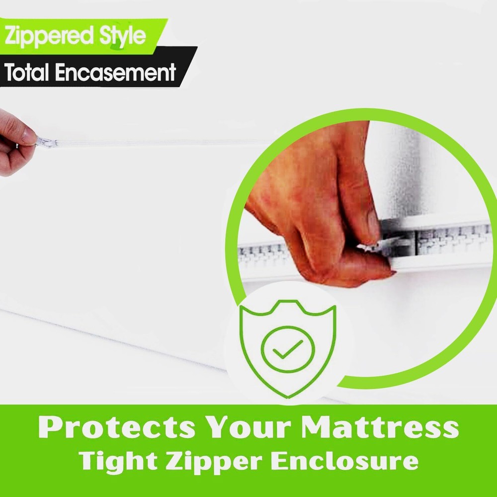 Guardmax Sleeper Sofa Mattress Protector - 100% Waterproof Zippered Encasement,