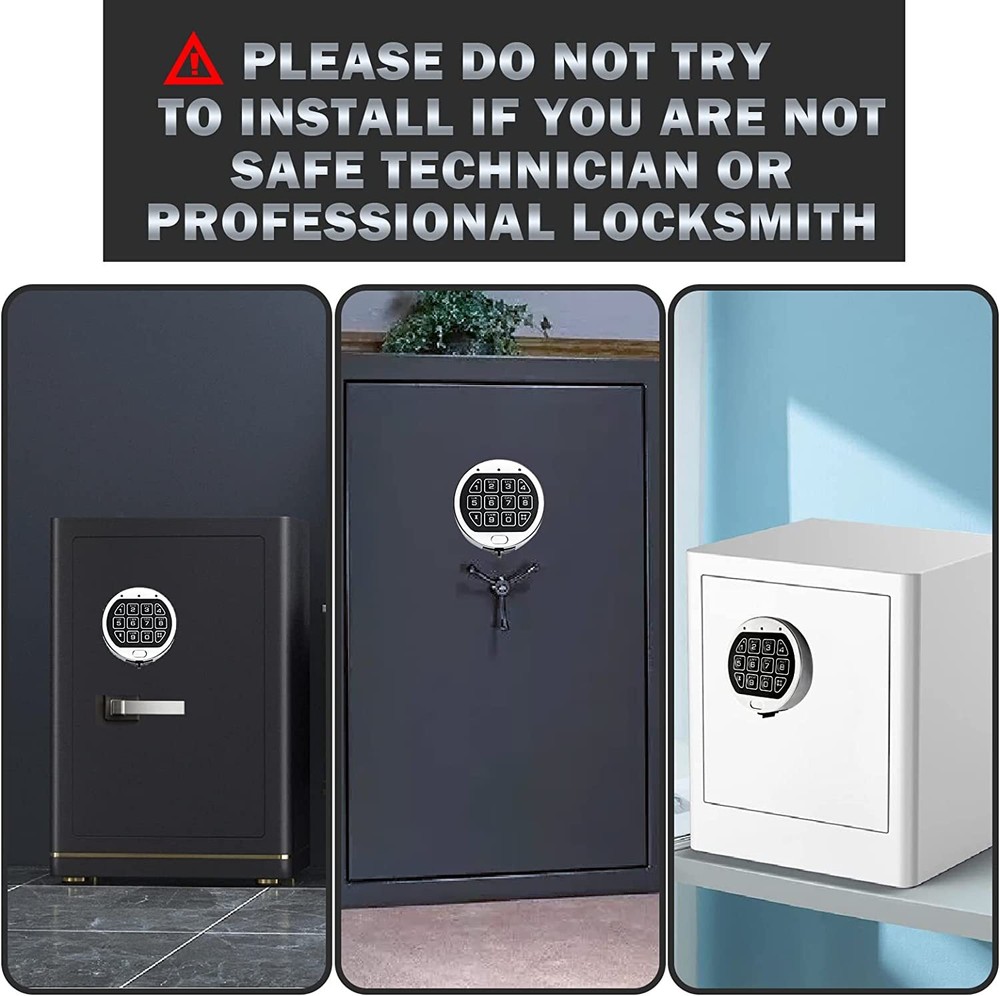 Gun Safe Lock Replacement Chrome Keypad Electronic Safe Lock with Swing Bolt