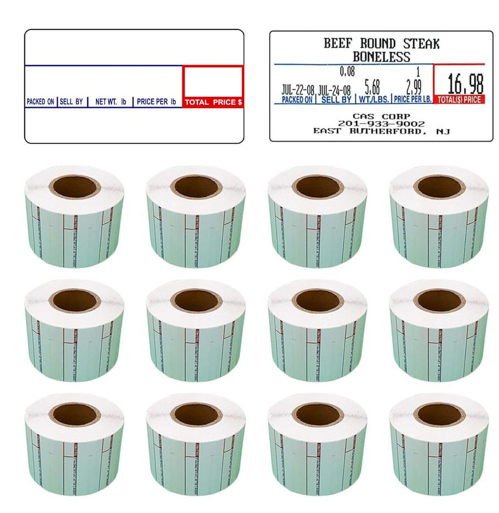 Scale Labels 58x30mm 12 Rolls Non UPC