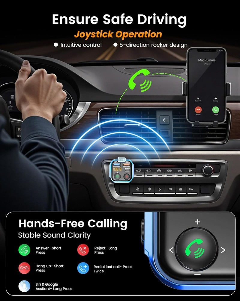 Bluetooth FM Transmitter: 20W Fast Charger & Ultimate Audio Experience