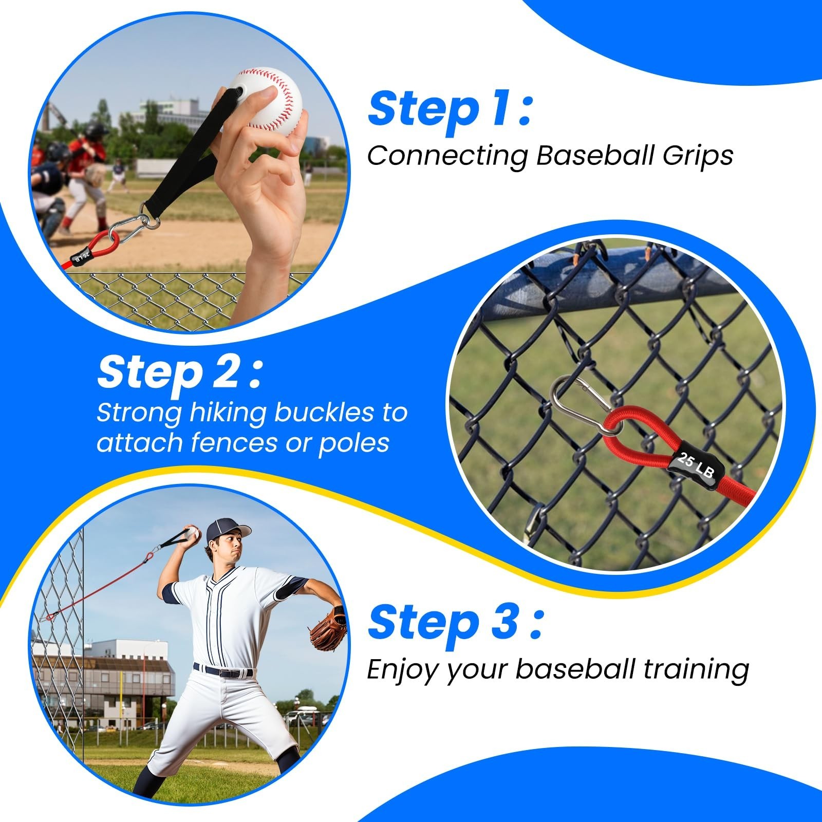 Baseball Resistance Arm Bands - Baseball Bands for Arm Strength, Durable Base...
