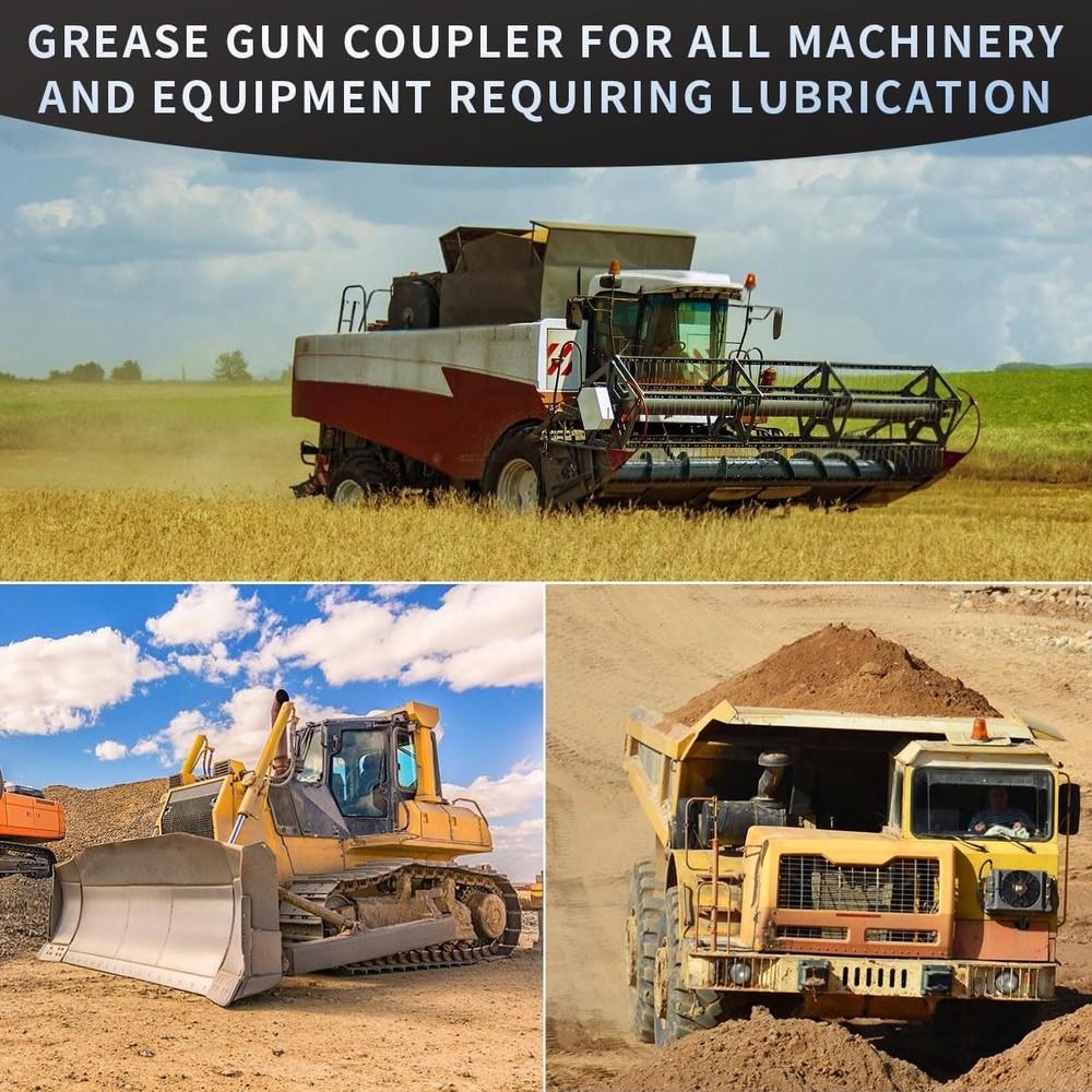 Grease Gun Coupler, Quick Locking Grease Gun Tip, 6 Thickened Jaws Locking, High