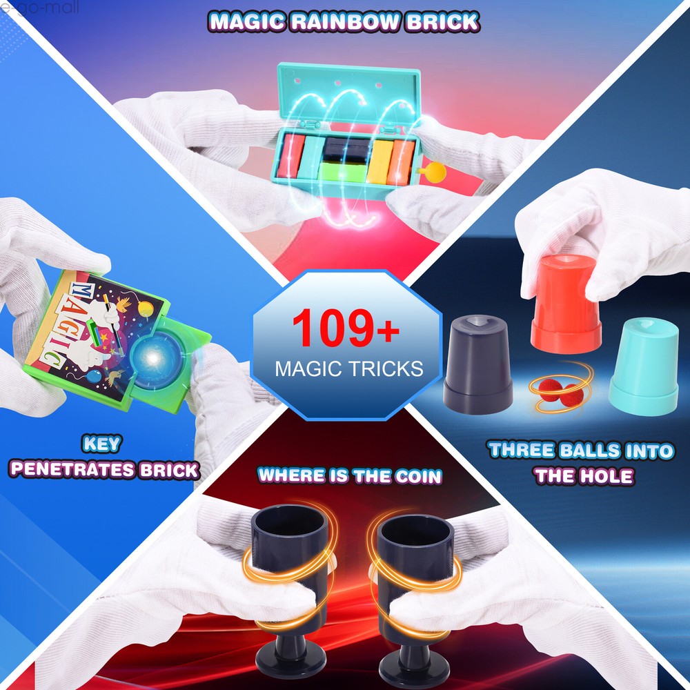 Nicella Magic Kit for Kids, 109+ Magic Tricks with Manual and Video Tutorials