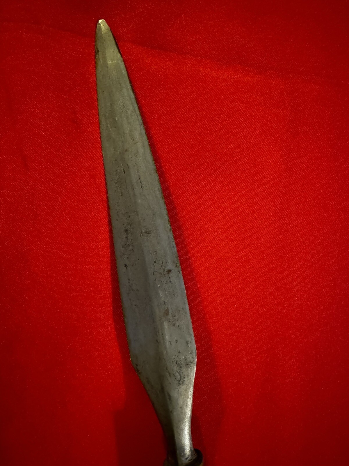 Antique19thC. S.E.Asia-Damascus BUDIAK-HandForged Laminated Spear Head-REED Haft