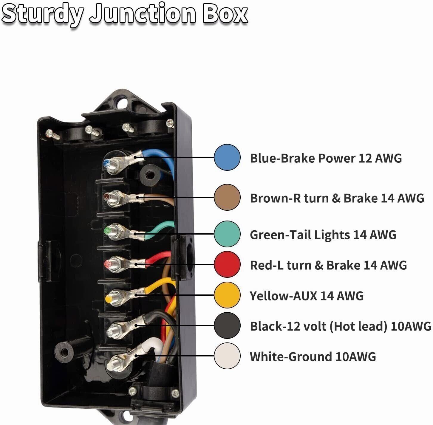 7-Way Trailer Plug 7 Pin Trailer Weatherproof Trailer Wiring Harness Connector