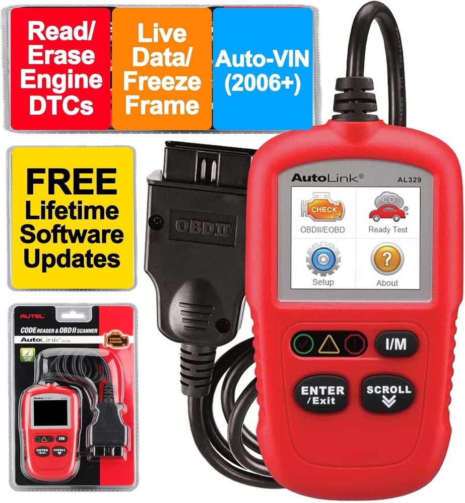 Autel Autolink AL329 OBDII Scanner Automative Code Reader/Clear Diagnostic Tool