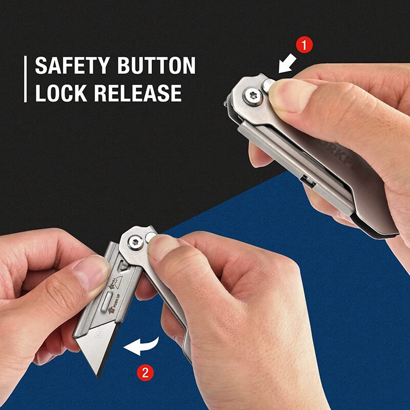 WORKPRO 3-Pack Folding Utility Knife Set Quick Change Blade Box Cutter EDC Knife