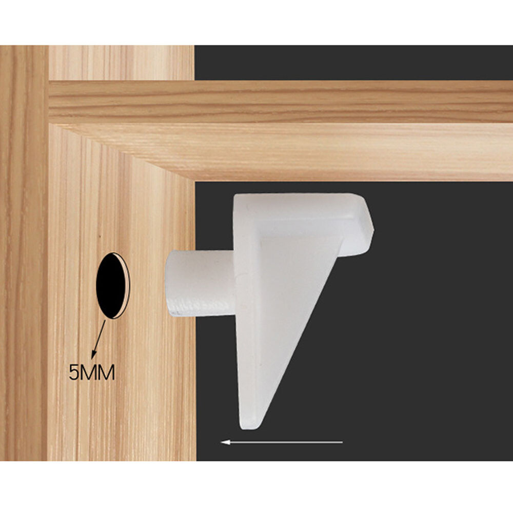 200PCS Plastic Shelf Support Peg Cabinet Shelf Clip Shelf Bracket Holder Peg 5mm