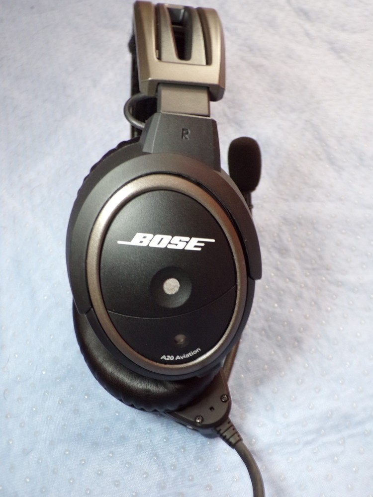 Bose A20 Aviation Headset with Bluetooth GA Dual Plug Cable - Black