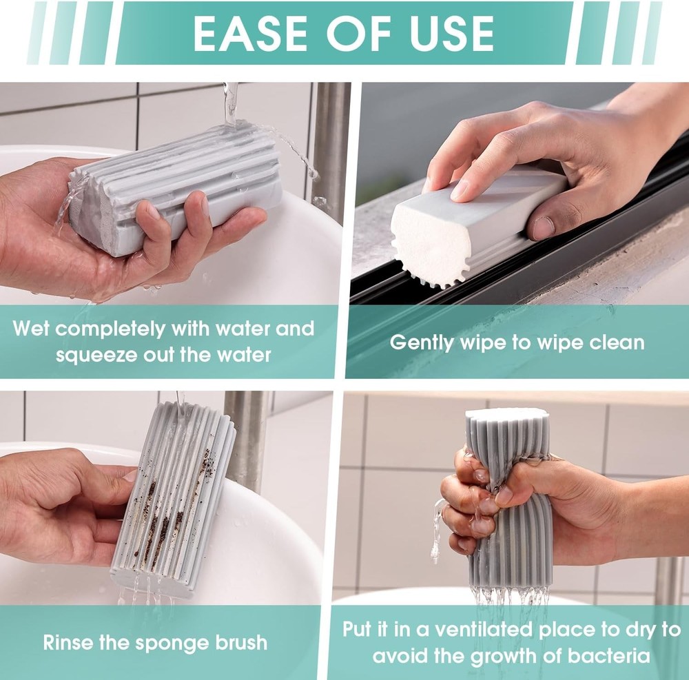 Reusable Grey Dust Cleaning Sponge Duster - 2 Pack Damp Dusting Sponge Set