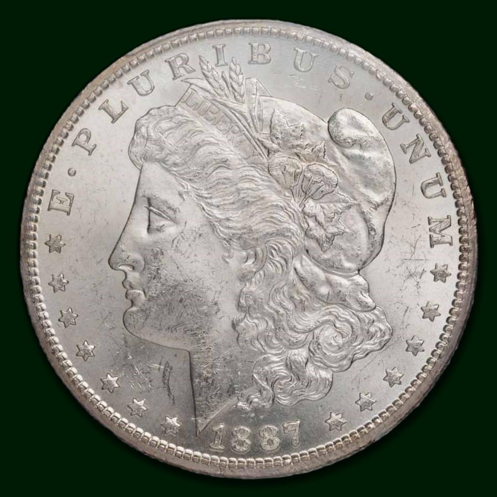 1887 S $1 Morgan Silver Dollars in Capsule