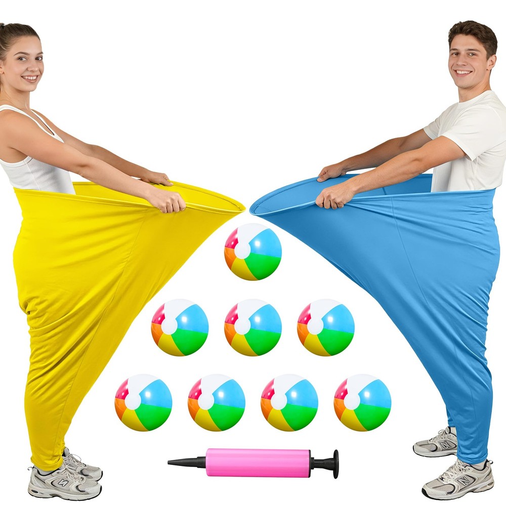 11PCS Granny Pants Yard Game Set - Oversized Blue & Blue, Yellow, Multicolor