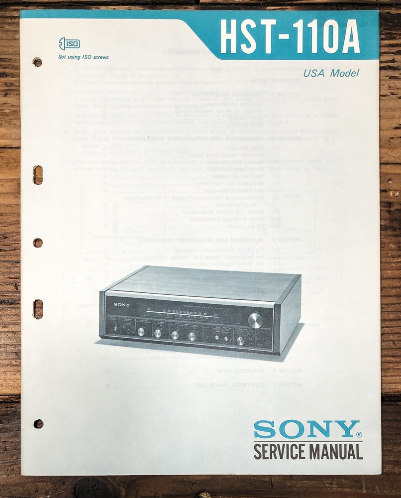 Sony HST-110A Receiver Service Manual *Original*