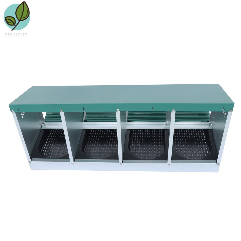 Chicken Nesting Boxes Chicken Egg Laying Box 4 Hole Better Environment W/ Perch