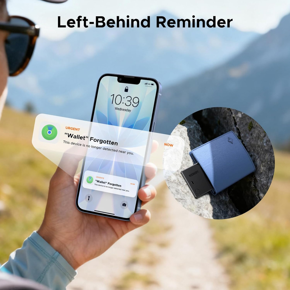 UGREEN Finetrack Slim Wallet Tracker Card (Ios Only), Bluetooth Air Tracker Tags